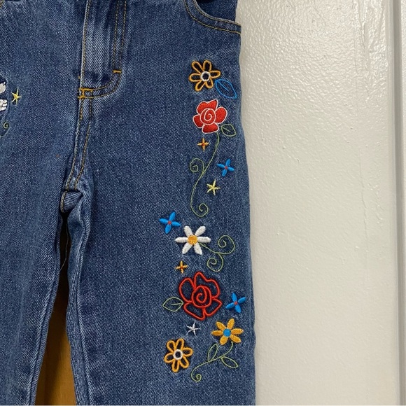 Y2K Disney Mickey Mouse Girls Embroidered Flare Jeans - Picture 3 of 6